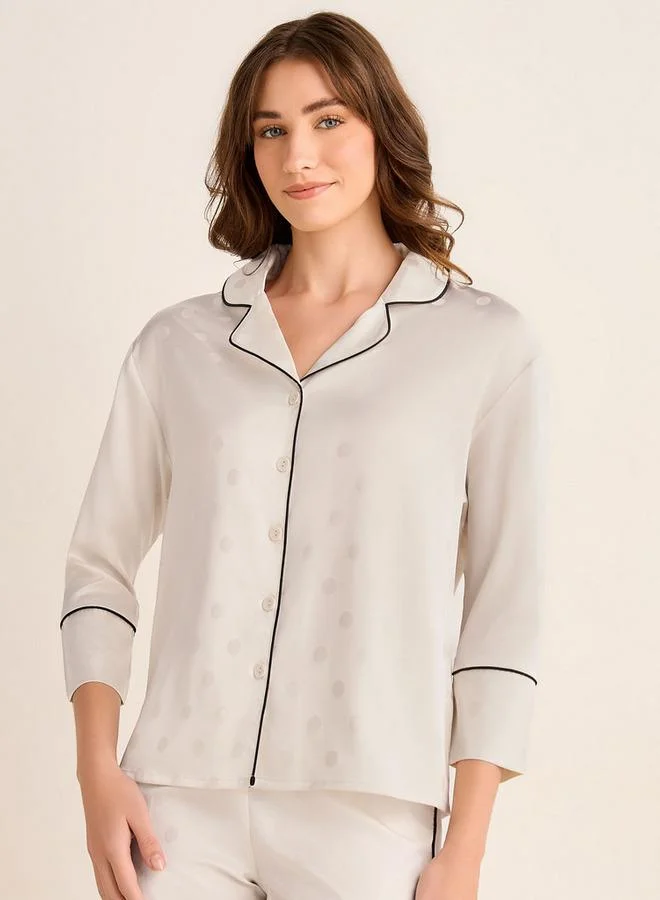 Splash FAV Pyjama Set Button-Down Shirt & Pants Satin
